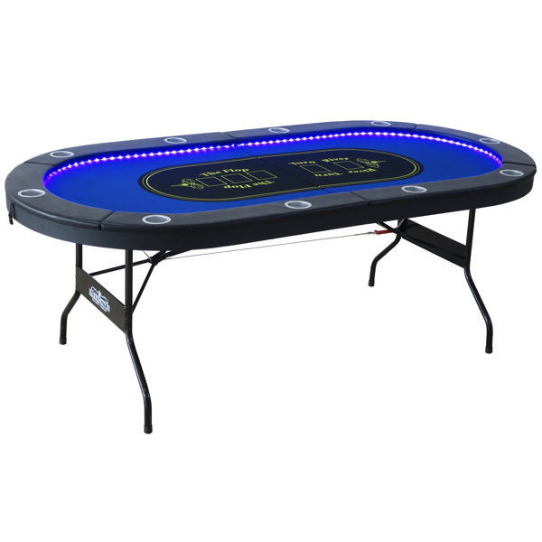 Barrington Billiards Company 84" L Poker Table with Inlaid LED Lights Wayfair